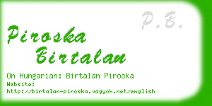 piroska birtalan business card